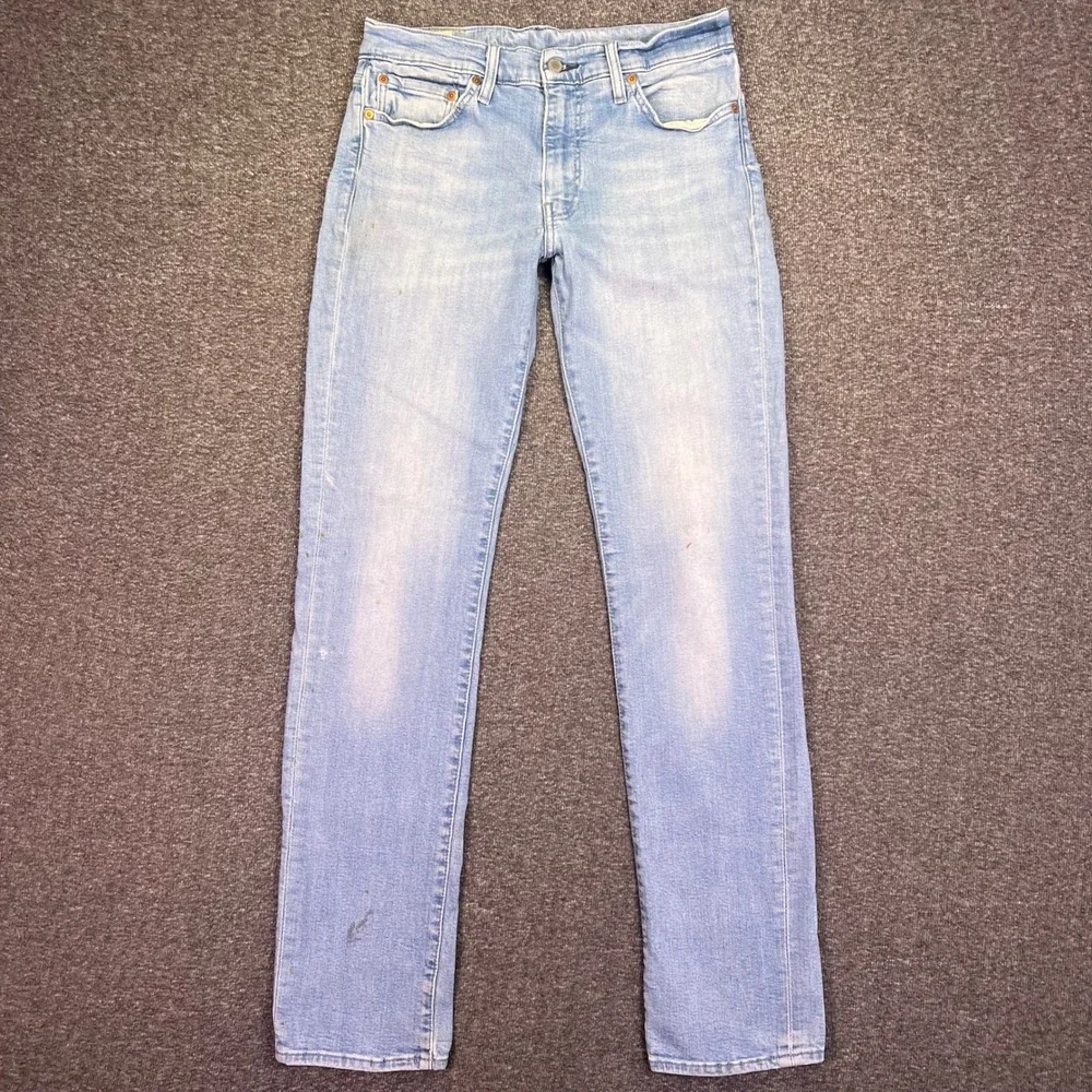 Levis Premium 511 Slim Jeans Mens 31x33 Light Wash Blue Casual Stretch Denim